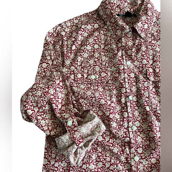 Lucky Brand Long Sleeve Button Up Shirt Floral Pattern Size M - Picture 5 of 5